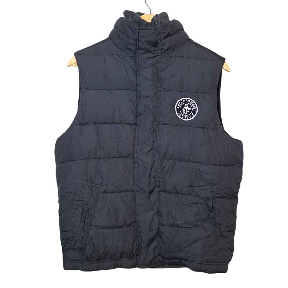 Abercrombie & Fitch Men’s M Black Puffer Vest Quilted Sleeveless Zip Up Jacket